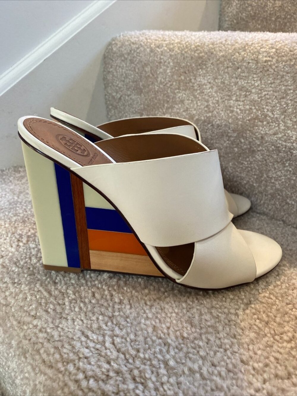 Tory Burch Ivory Color Cube 100MM Pumps